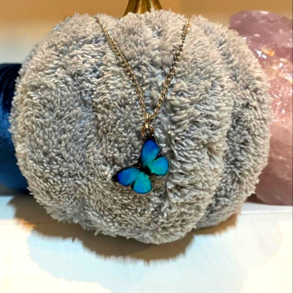 Blue butterfly Necklace